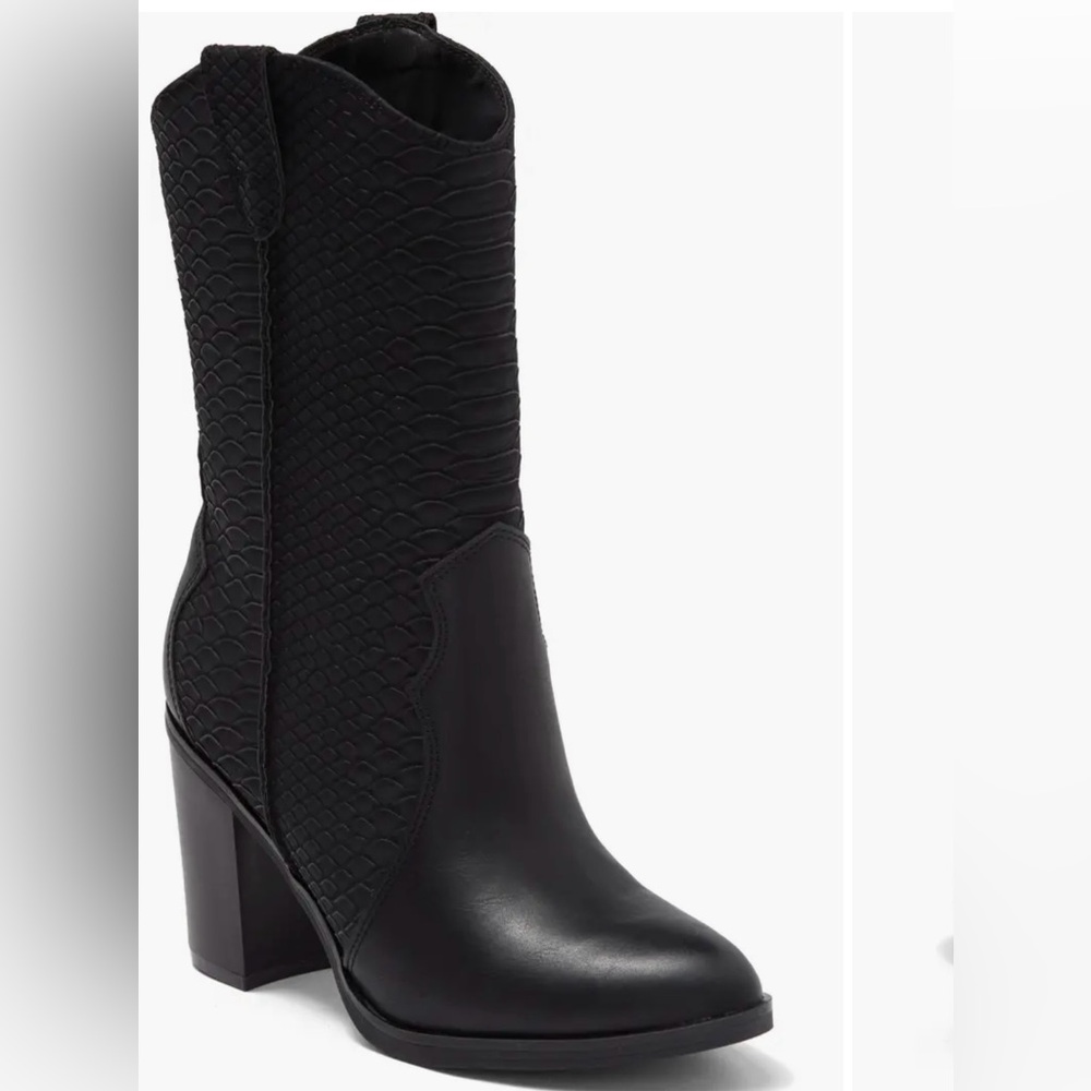 Black Textured Women's Boots
